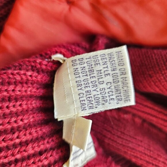 BIB SML Sport Hood Coat Sweater Womens 2X Blue Toggle Close Fuchsia Acrylic Knit - Picture 12 of 12